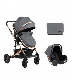 SILLA DE PASEO PARA BEBE - COCHECITO CONVERTIBLE AMAIA GRIS OSCURO + GRUPO 0 - KKB31001010115